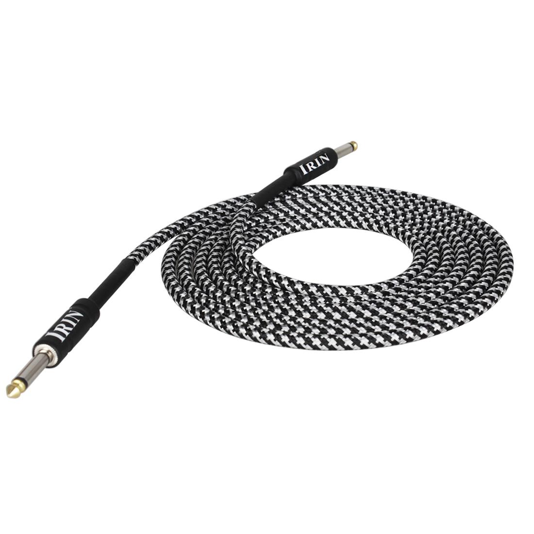 IRIN electric guitar 3m cable Guitar cable electric instrument bass amp cord for electric mandolin (black), Pro Audio (right angle to straight)