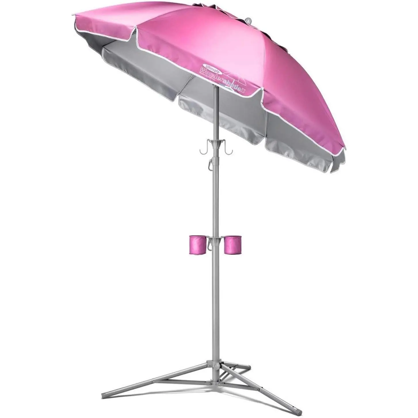 Ultimate Portable Sun Shade Umbrella – Lightweight Adjustable Outdoor Patio & Beach Umbrella with Tripod Base (Pink)