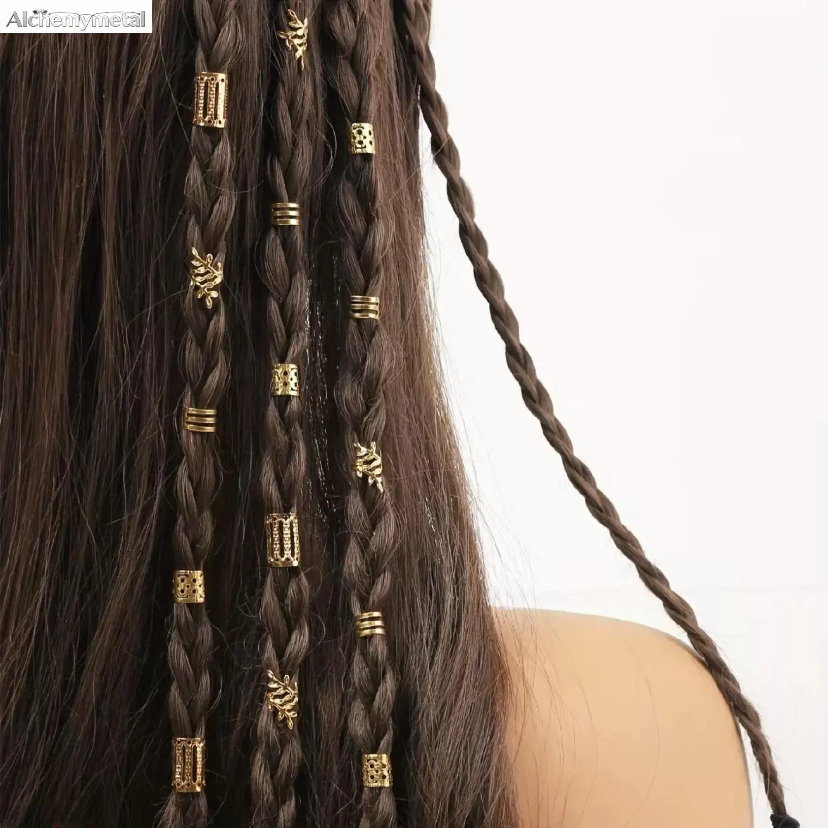 Women's Vintage Metal Braid Hair Cuffs Set (40/80Pcs) - Hollow Tube Rings, Leaf Charms, Decorative Clips, Dreadlock Beads for Boho Hippie Festival Wear, Gold/Silver Optional Hair Accessories color option kid bath bomb gift set