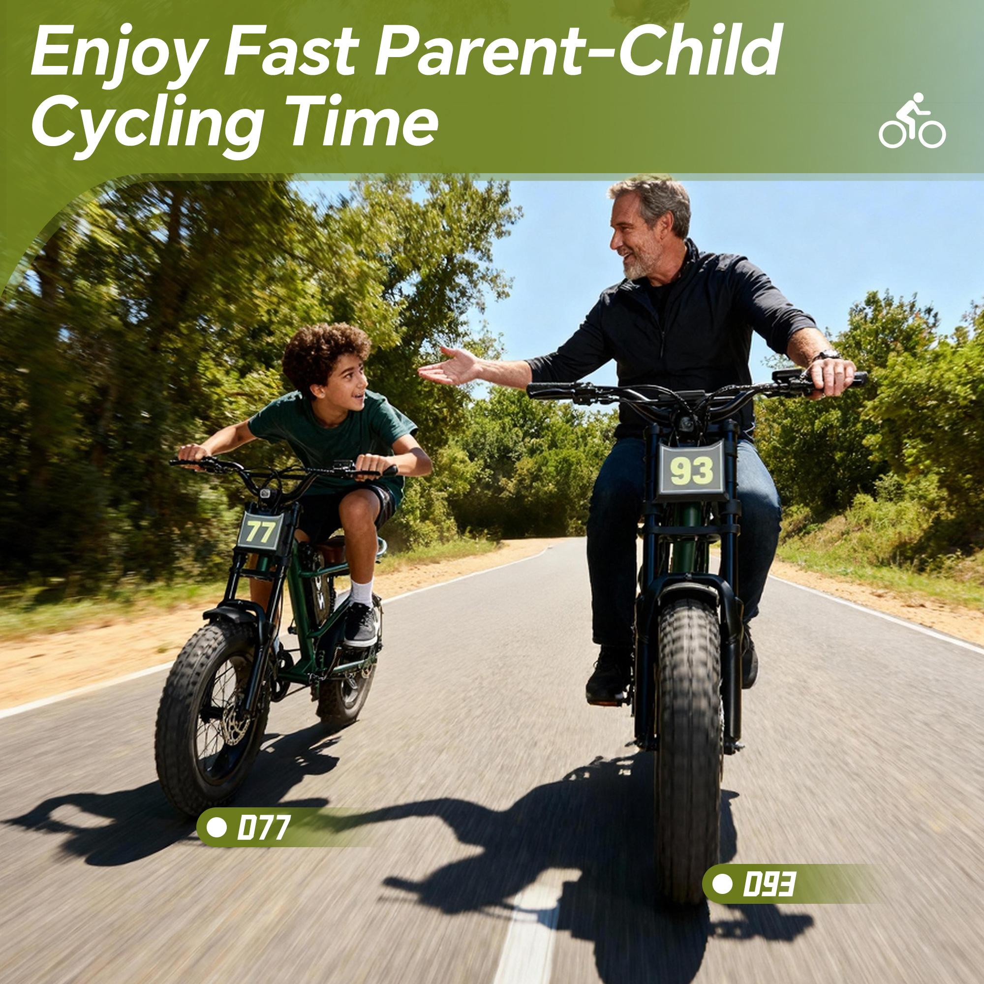 Electric Bike,Equipped withHigh Carbon Steel Frame, Full SuspensionSystem,28mph Top Speed,48V 1000W, PedalAssist Range of 30-70 Miles,16-lnch All-TerrainTires,Off-Road Motorcycle. Ebike cool and stylish