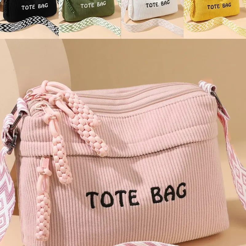 Classic One-Shoulder Crossbody Bag, Niche Design Letter Print Messenger Bag, Adjustable Wide Shoulder Strap, Versatile Casual Tote Bag for Shopping and Travel Shoulder Bags
