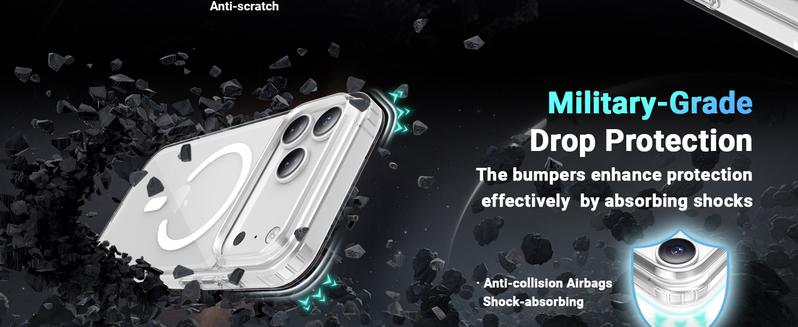 Temdan Designed for iPhone 17 Pro/17 Pro Max/iPhone 16/14/13/12/12 Pro Case, [Compatible with Magsafe][Anti-Yellowing][Military-Grade Protection] Shockproof Protection Slim Cover-6.3 inch, Clear