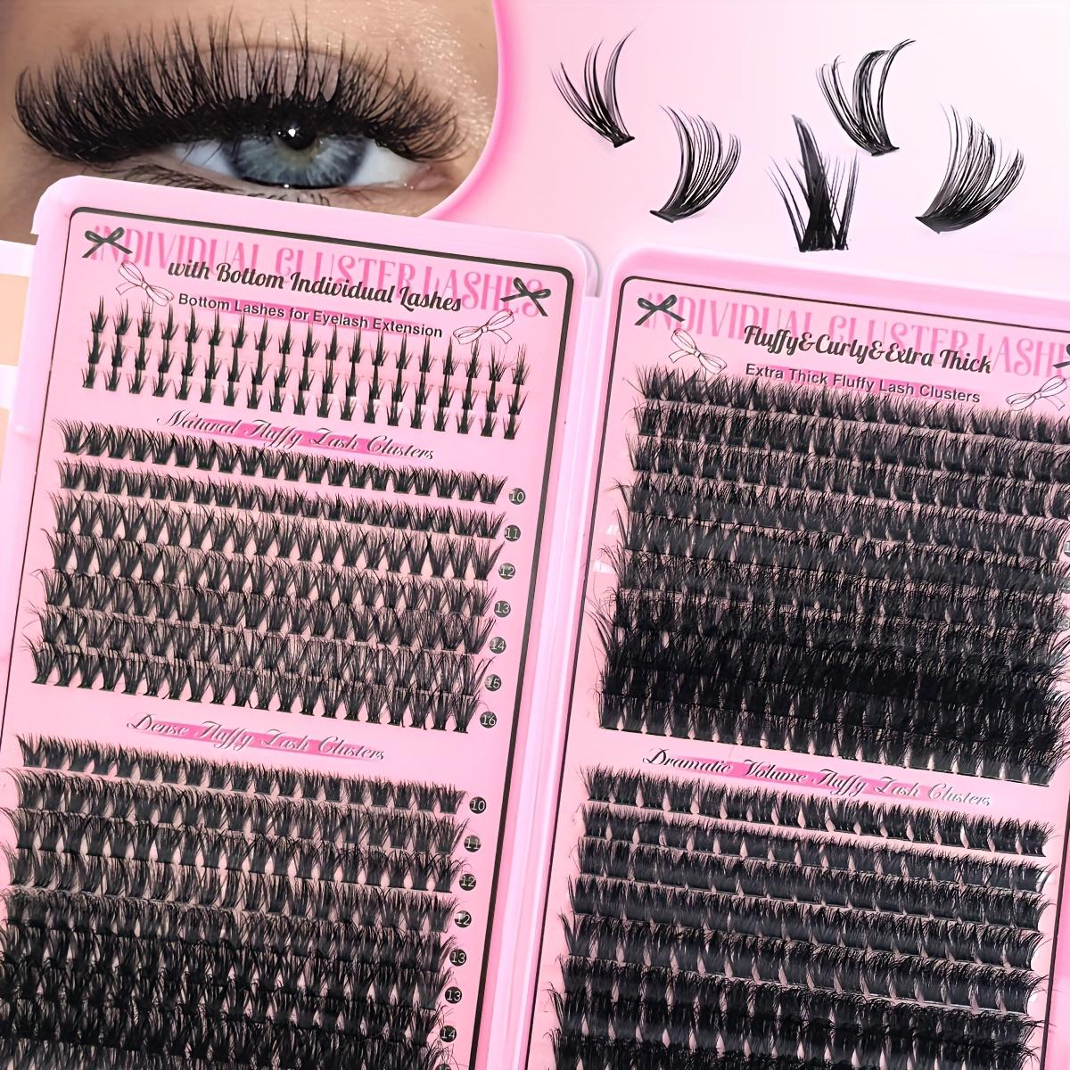Lash Extension Fluffy Eyelash Extension Thick Lash Clusters Extensions Wispy Individual Lashes D Curl Lash Extension 40D 60D 80D 100D Mixed, 9-16mm.Extra Thick Fluffy Natural Style, Reusable Individual False Lashes Daily, Cosplay & Festivals