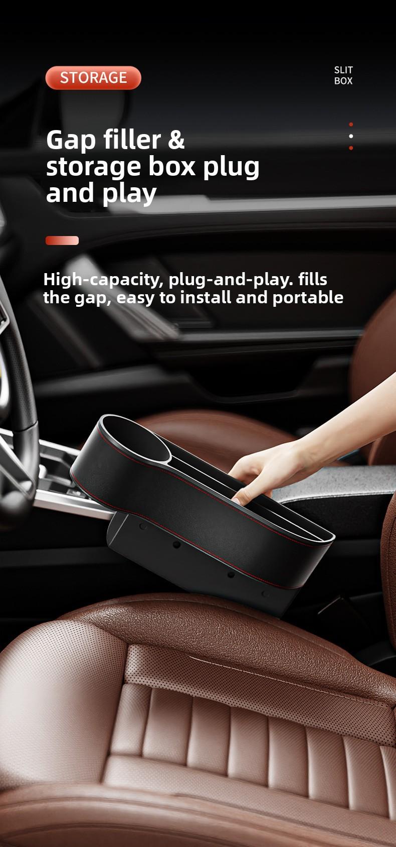 Car Seat Side Storage Box Car Interior Organizer Bag Car Gap Filler for Phone Keys Wallet Car Accessories Auto Interior Decoration Black Tech Car Gadget Car Seat Pocket Organizer for Car Storage Solut