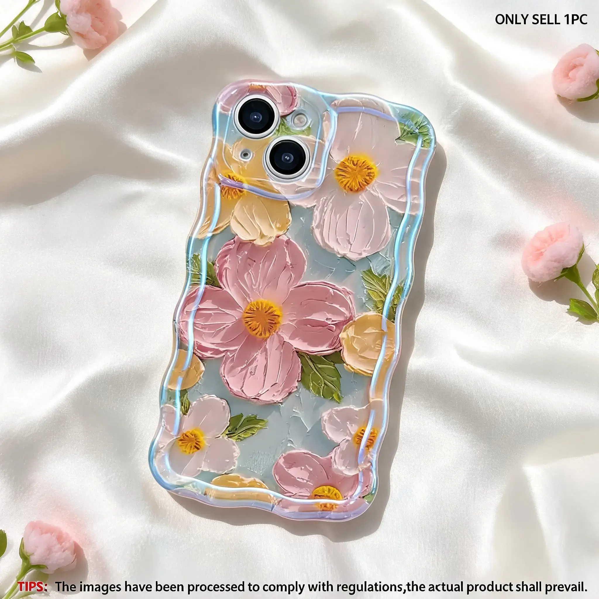 Floral pattern smartphone case, anti drop phone protective case, suitable for iPhone 17/17Air/16/15/14/13 Pro/iPhone series shockproof phone case, Stylish Shockproof Cover, Mobile phone casing