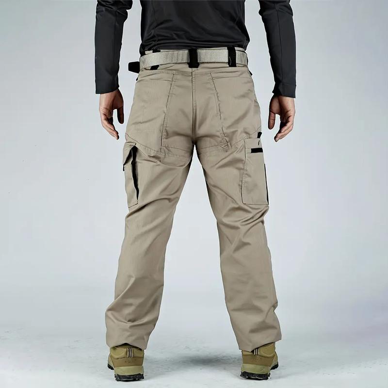4pcs Men'S Tactical Cargo Pants, Multi-Pocket Design, Solid Color, Elastic Waistband, Ideal for Construction Workers, Hiking, Exploring,Menswear Breathable Casual Comfy Fashion Day Outdoor cargo pants for men slacks pantalones para hombre