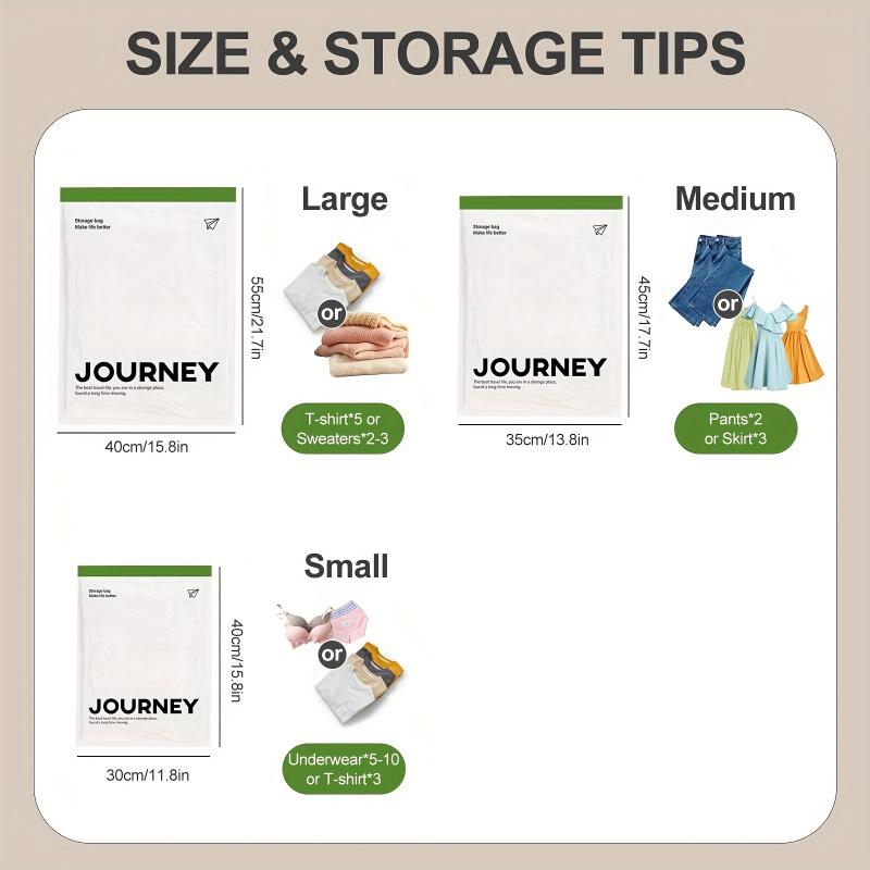 convenient and quick travel essentials, transparent storage bags that do not require a pump or vacuum cleaner, available in various sizes, upgraded with a matte texture, suitable for towels, socks, cosmetics, underwear, and jackets