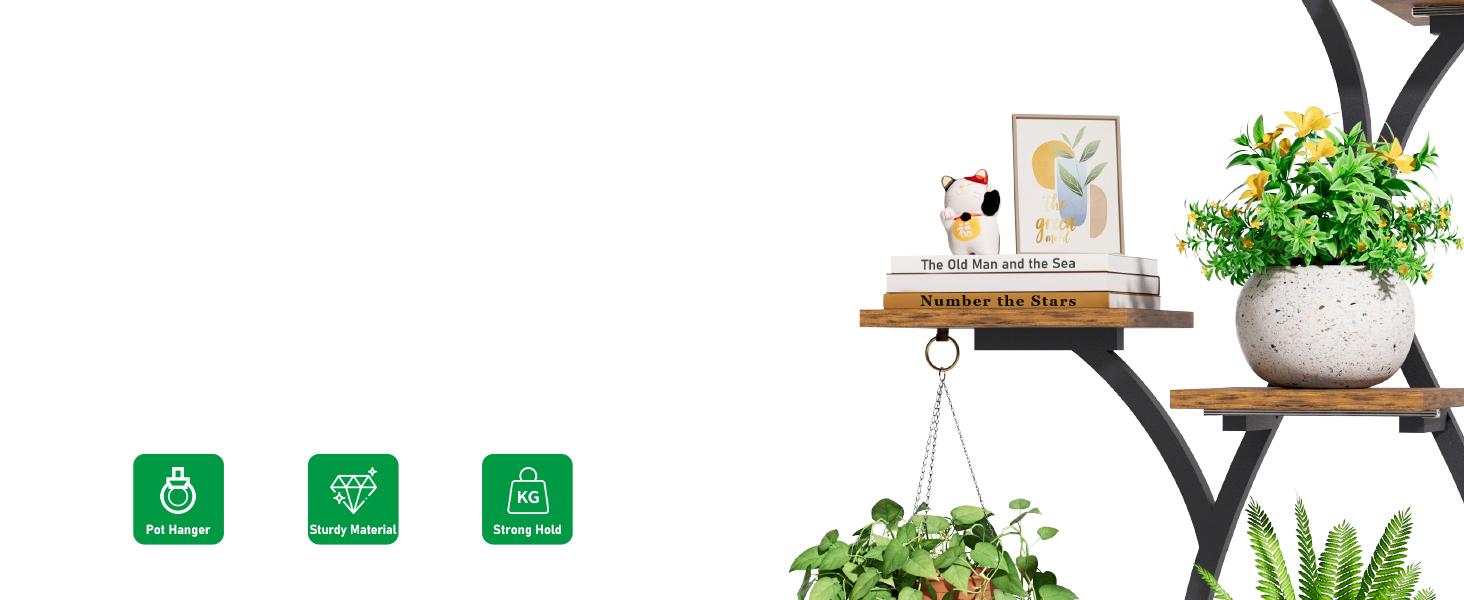 Plant Stand Indoor with Grow Light, 8 Tiered Plant Shelf Indoor for Multiple Plant, Metal Corner Plant Stand Plant Holder Flower Stand Display Rack for Patio, Garden, Balcony, Living Room