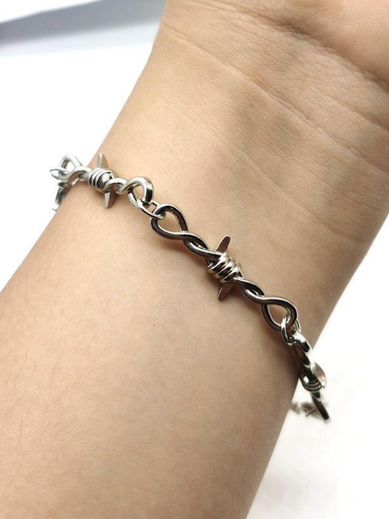 Hip Hop Punk Thorn Chain Bracelet, Vintage Simple Men's Unique Versatile Creative Party Bracelet, Stylish Accessory for Everyday Wear