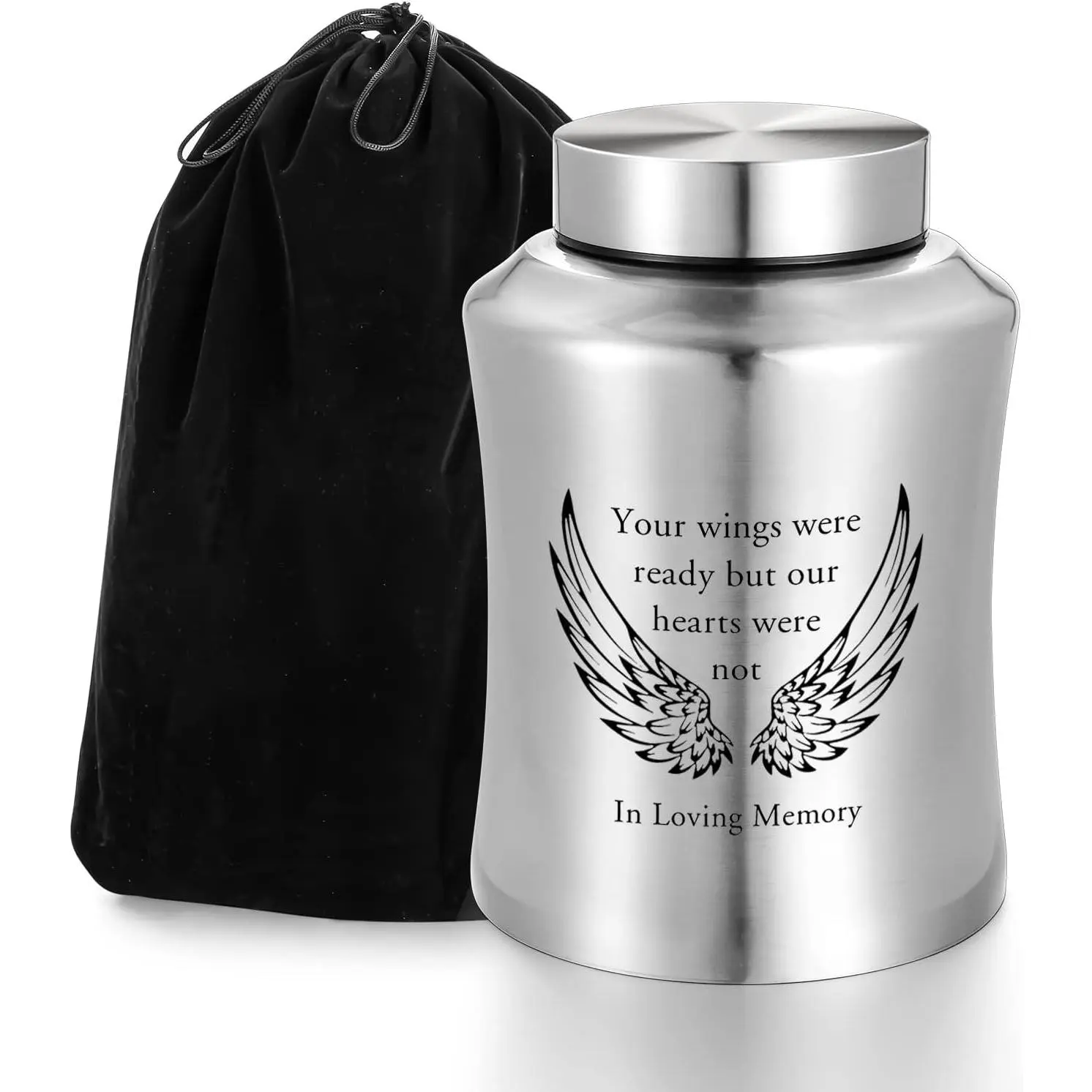 Large Decorative Stainless Steel Cremation Urn for Adult Human Ashes, Keepsake Urn Holds Up to 220 lbsGift