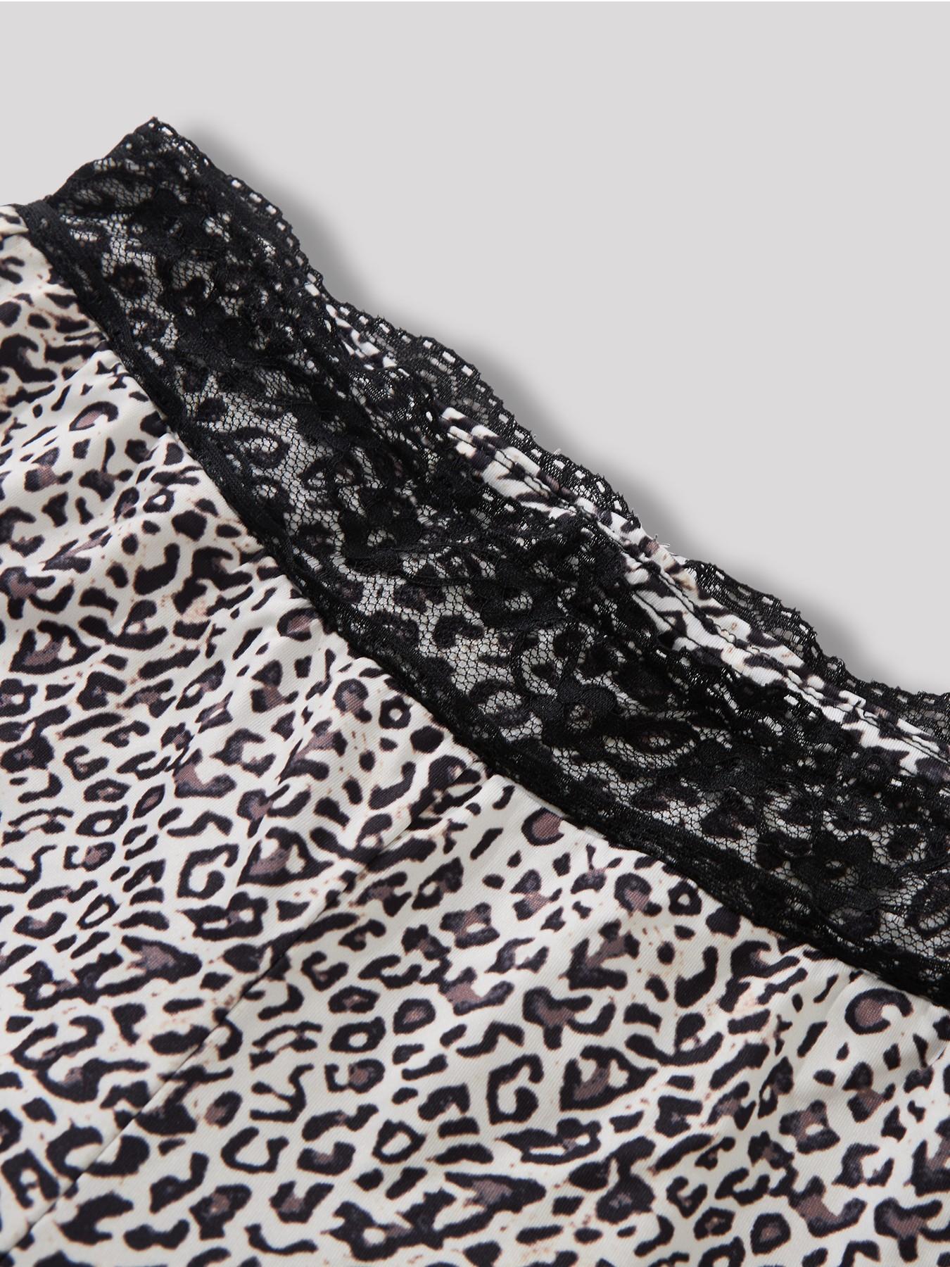 Soft Gothic Black Lace Leopard Lounge Set – McBling Aesthetic Camisole & Wide-Leg Pants, Perfect for Alternative & Perfect for Indoor Sleepover | Popular TikTok Trend, Soft and Flattering, Perfect for 2026 Y2K Revival Lounge Looks