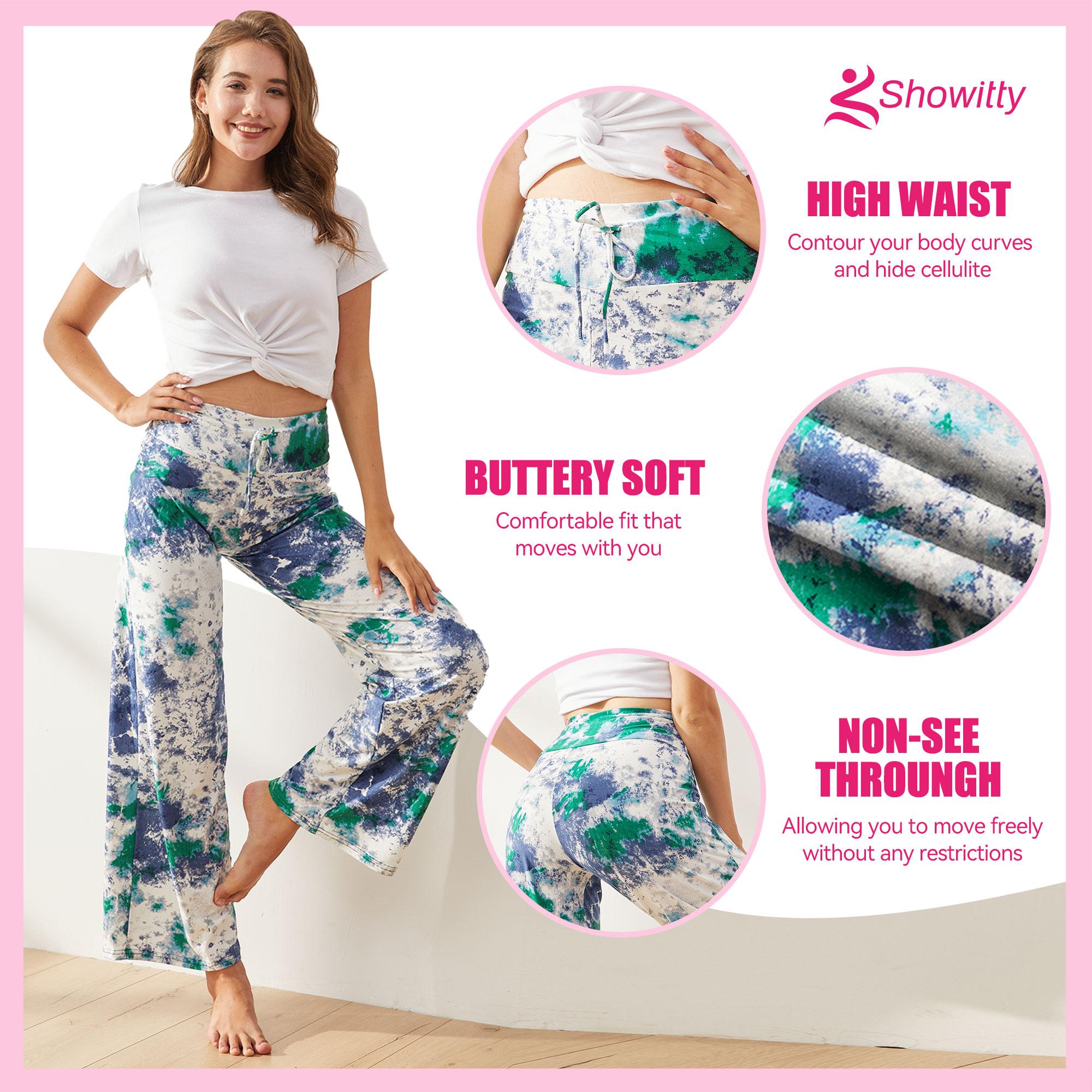 SHOWITTY 3 Pack Plus Size Women's Pajama Pants-Soft Comfy Casual Yoga Wide Leg Pants Casual Daily Wear Comfortable Fit