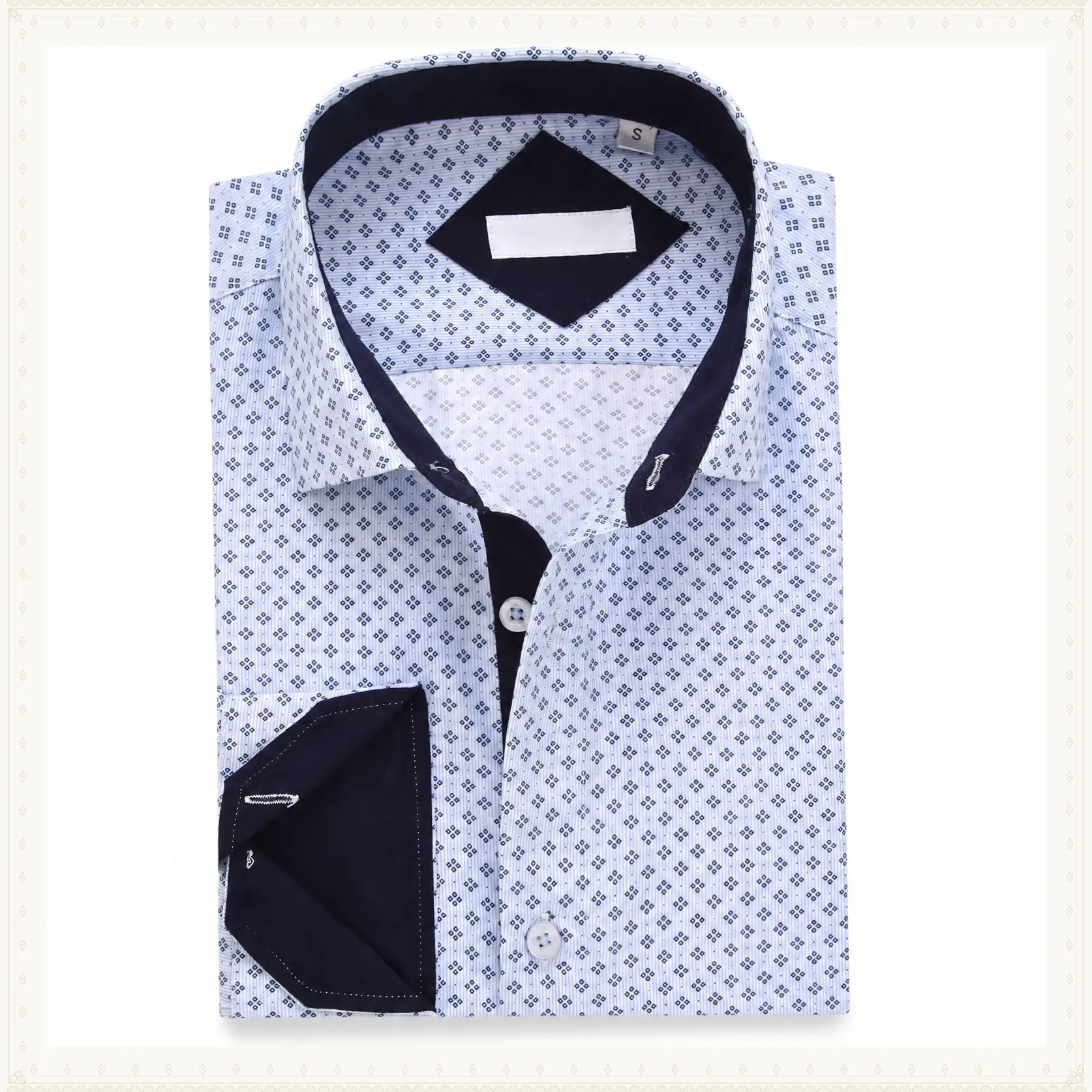 Mens Printed Dress Shirts Regular Fit Casual Button Down Shirt | Wrinkle resistant, Machine washable, Contrast on inner collar & cuff, True-to-size cut, Business & Daily, Easy outfit pairingGift