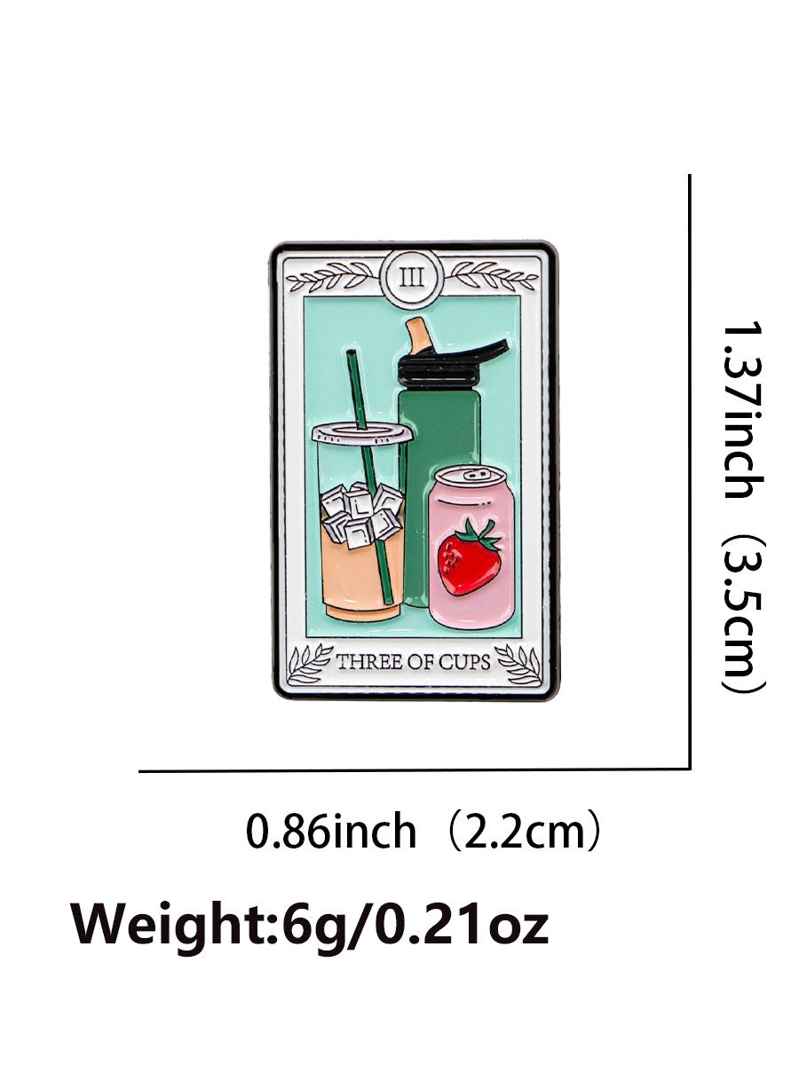 "There of cups" Tarot Enamel Brooch Pin, Illustrative Style Badge, Collar Decoration, Clip, Fashion Accessory Gift for Backpacks and Clothing