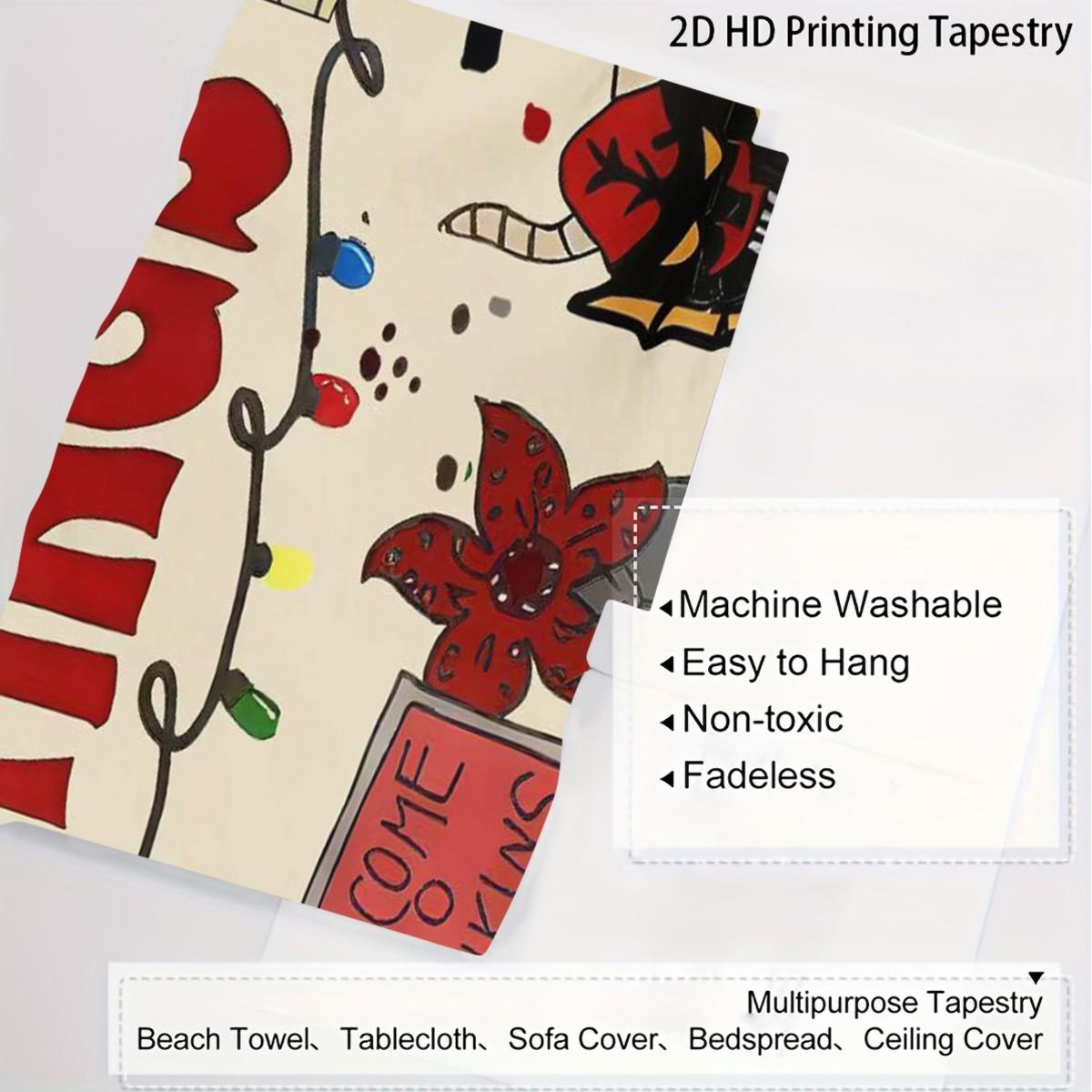 1x Stranger Things Party Backdrop Banner Tapestry Photo Prop Room Wall Decoration Fan Gift Party Supplies Use As Curtains, Tablecloths, Dorm Decor, Picnic Sheets, Blankets, Or Sofa Covers