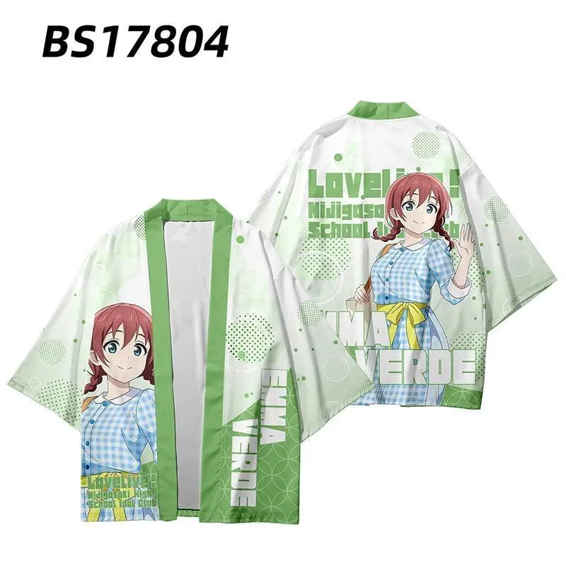 2026 New hot item Summer Anime LoveLive! Nijigasaki High School Idol Club Japanese Kimono Haori Yukata Cosplay Women/Men Short Sleeve Kimono Shirt