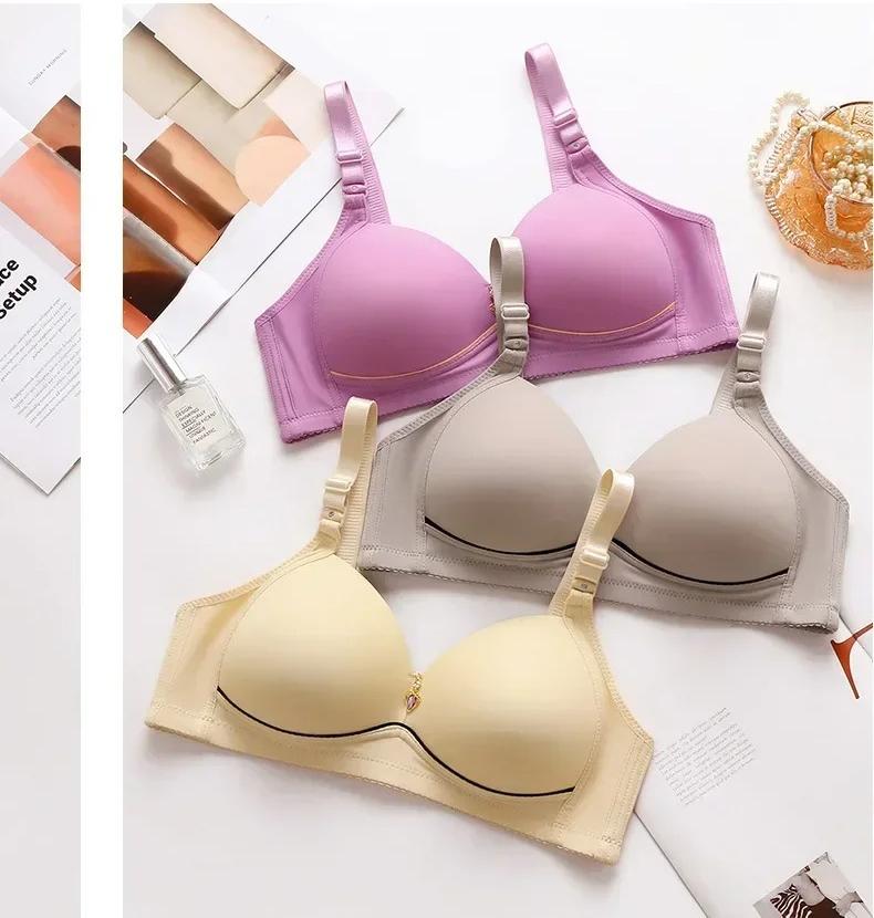 Women's Minimalist 6-Pack Wire-Free Mom Bras, Breathable Supportive Thin Glossy Non-Magnetic Plus-Size Clothes, Lady-Focused Comfortable Underwear for Curvy Figures