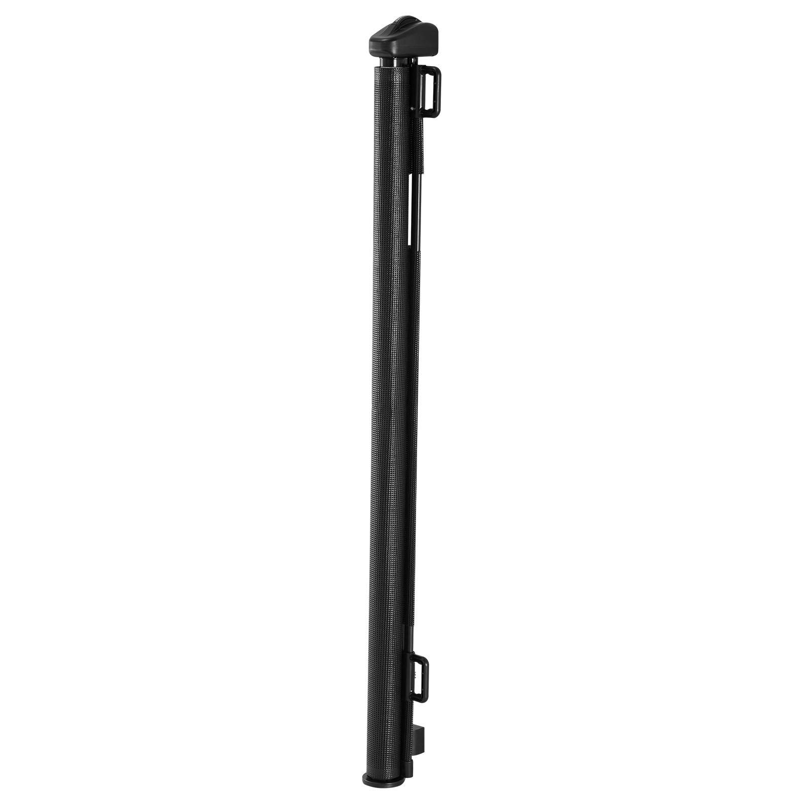 VEVOR Mesh Fabric Retractable Baby Gate - 57 in Wide Extendable, 38.5 in Tall, Security Lock, Easy-to-Use Walk-Through, Tripping-Free, for Stairs, Hallways, Black Indoor/Outdoor Pet Gate