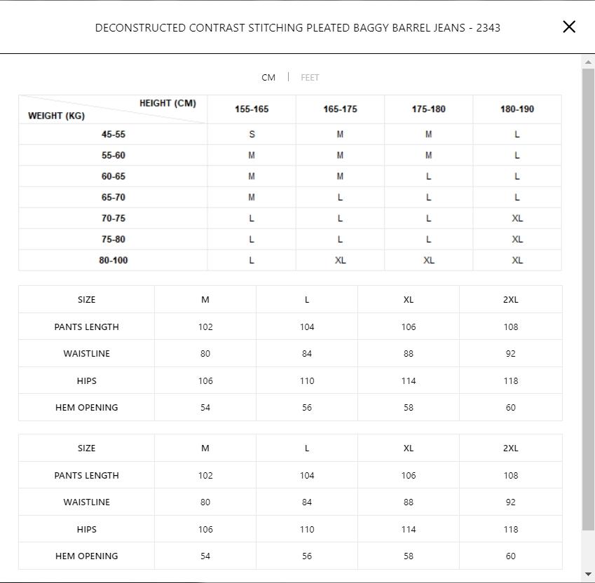 Thesupermade Deconstructed Contrast Stitching Pleated Baggy Barrel Jeans Fit Casual