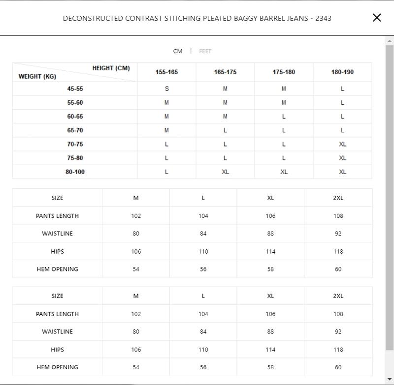 Thesupermade Deconstructed Contrast Stitching Pleated Baggy Barrel Jeans