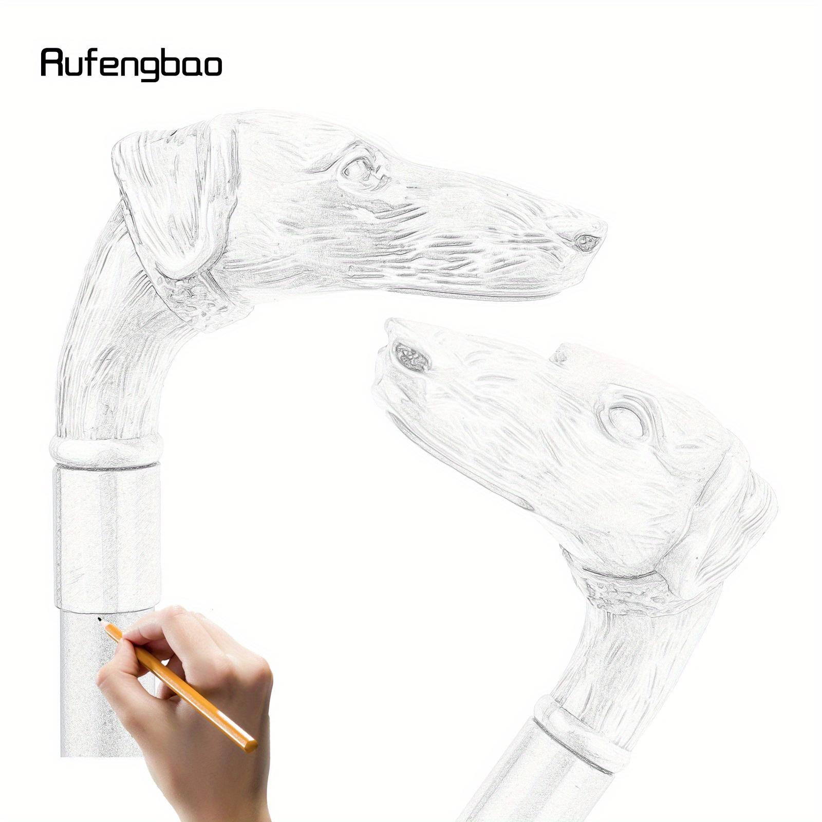 White Dog Sausage Dog Head Walking Cane Fashion Decorative Walking Stick Gentleman Elegant Cosplay Cane Knob Crosier 93cm