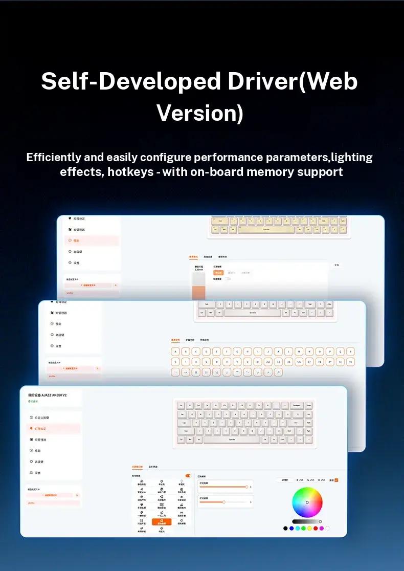 AK680 V2 wired gaming mechanical keyboard AJAZZ e-sports game specific axis ice island switch gaming player computer office compact mechanical keyboard 8K return rate RGB DIY multi scene applicability