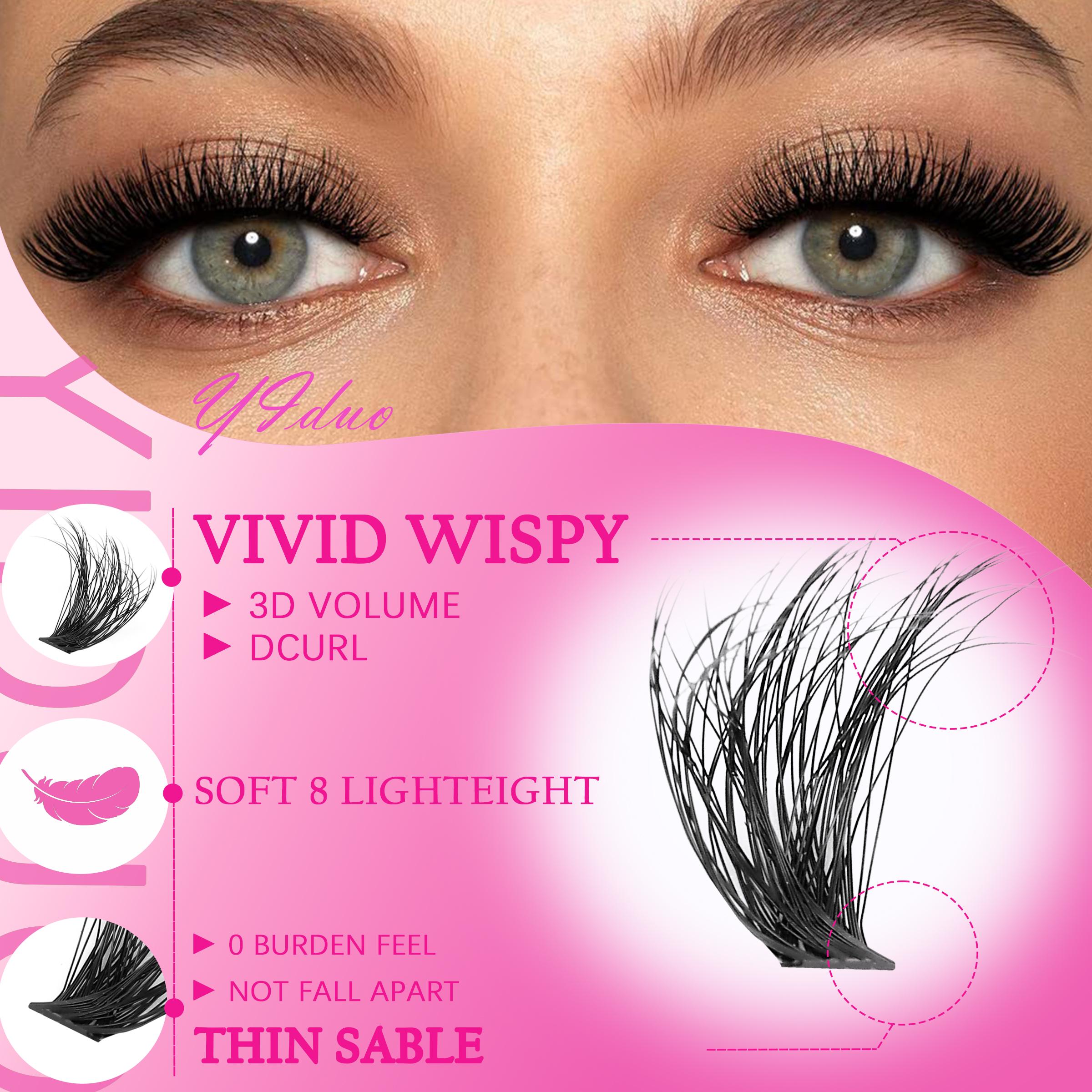 520 Pcs Volume Lash Clusters Kit 60D+80D Thick Volume Lash Extension Kit 12-20mm Wispy Individual Lash Kit with Seal, Remover, Lash Applicator, Eyelash Extension Glue, Eyelash Tools for Beginners and Proficient, DIY at Home Easily