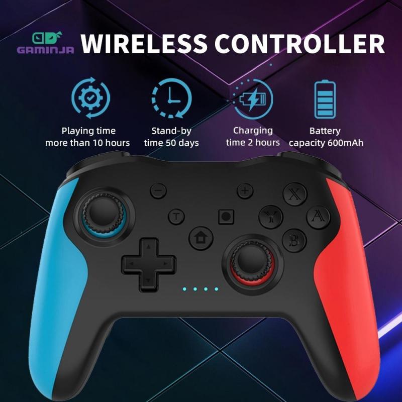 Wireless Bluetooth-compatible Game Controller, Wireless Gaming Controller, Portable Dual Vibration Joystick, Host Accessories Compatible with Nintendo Switch Pro and PC Windows