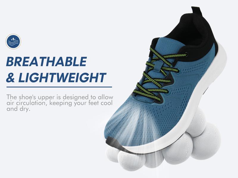 Ortho+rest Men Wide Toe Box Shoes Pain Relief Running Shoes Wide Width Sneakers for Ingrown Toenail Closed Trainer Walking Shoes Men's Casual