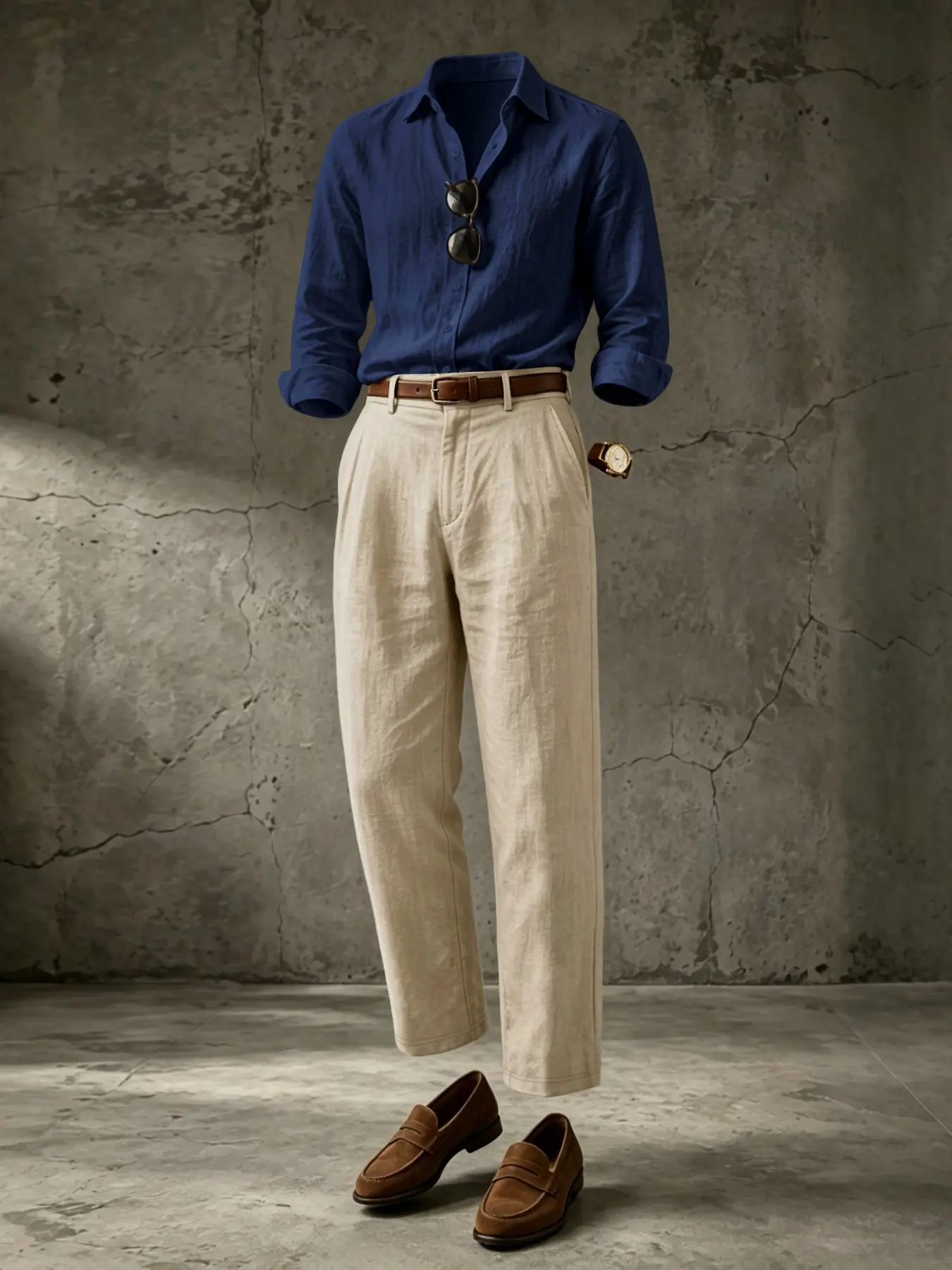 Dark Blue + Beige