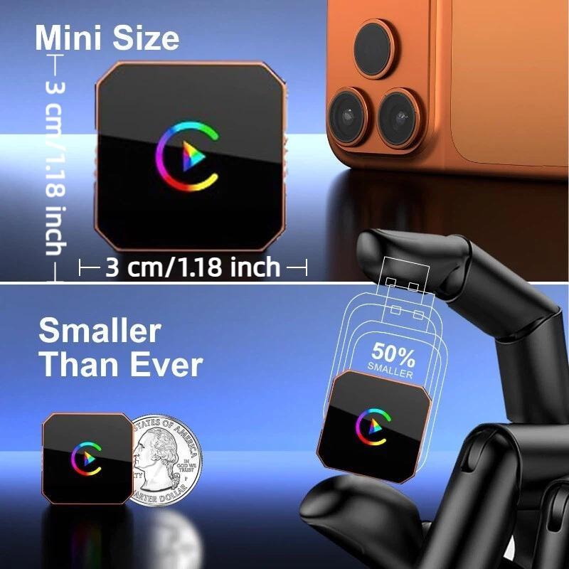 2026 New Orange CarPlay Wireless Adapter, Carplay Stick, compatible with iPhone/Android, fast connection, no delay, hands-free calling, electronic charger, high-quality material, perfect gift for boyfriend for Christmas or birthday