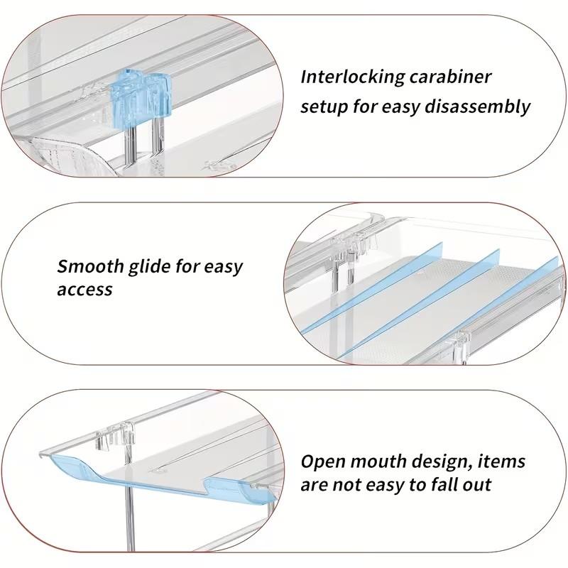 Large Capacity Can Organizing Rack for Food Storage, Transparent Plastic 2-Layer Rolling Soda Can Holder, Space Saving Food Organizer