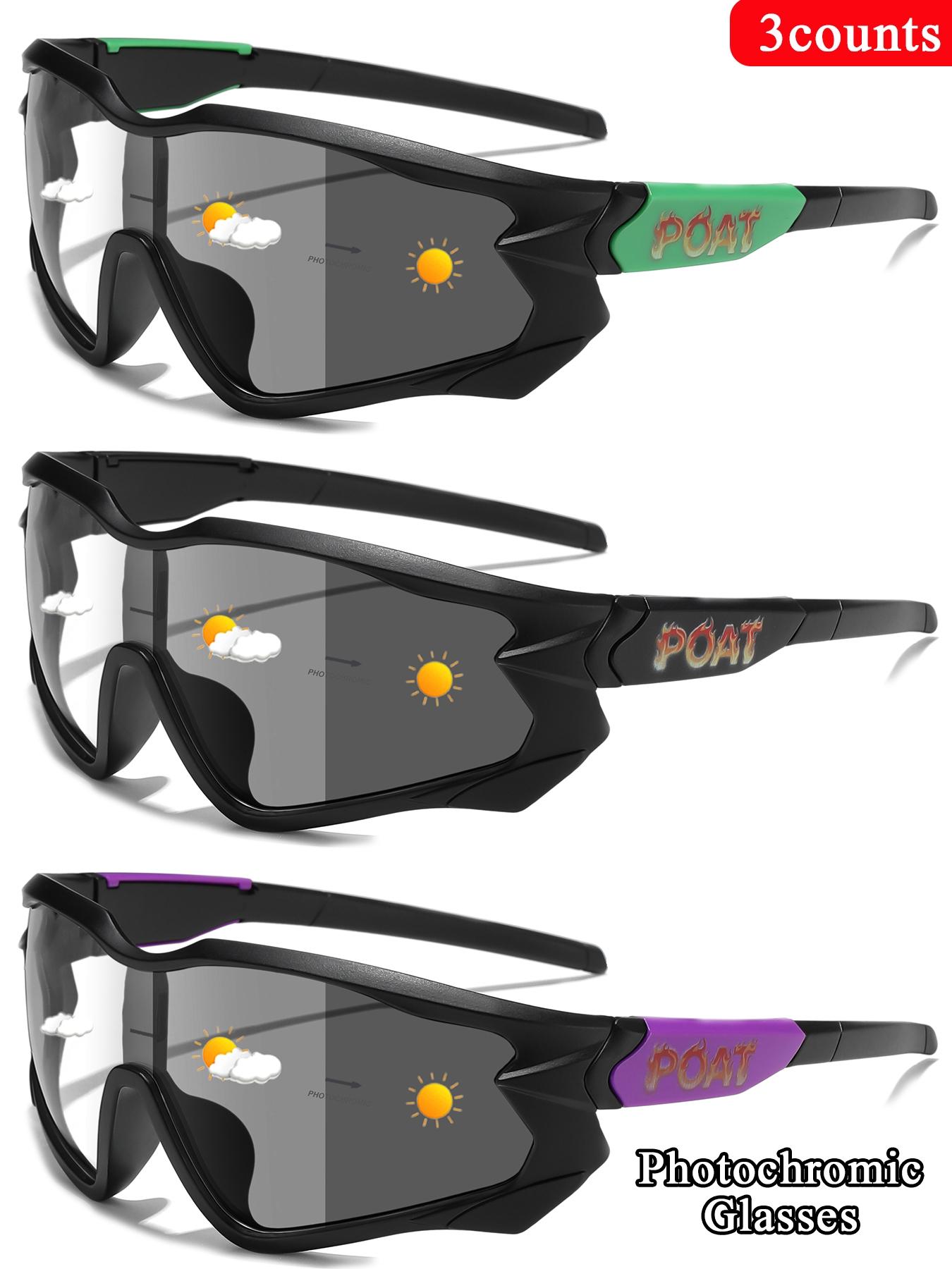 Oversized Square Fit Over Sunglasses Photochromic UV400 Sports Cycling Golf Hawk LT in Crystal Black. Minimal look, maximum performance  main image 2