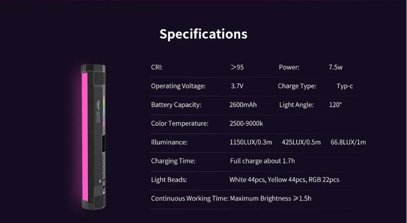 Ulanzi VL110 Magnetic RGB LED Tube Light (9.4")