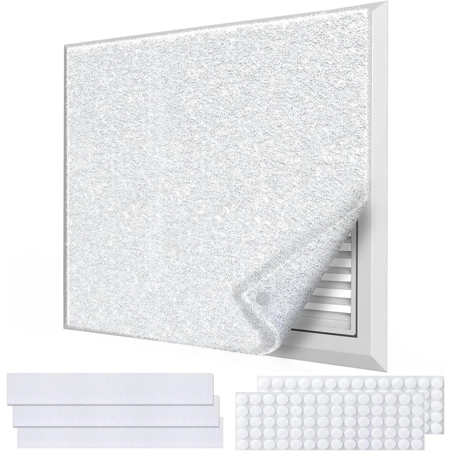 MERV 8 Air Vent Filters Kit 20x100 Inch Cut to Fit (60+ Filters) Filter Material,High-Grade Electrostatic Filter Media with 48 Hooks for Home Floor, Ceiling, HVAC Furnace Vents & Grilles