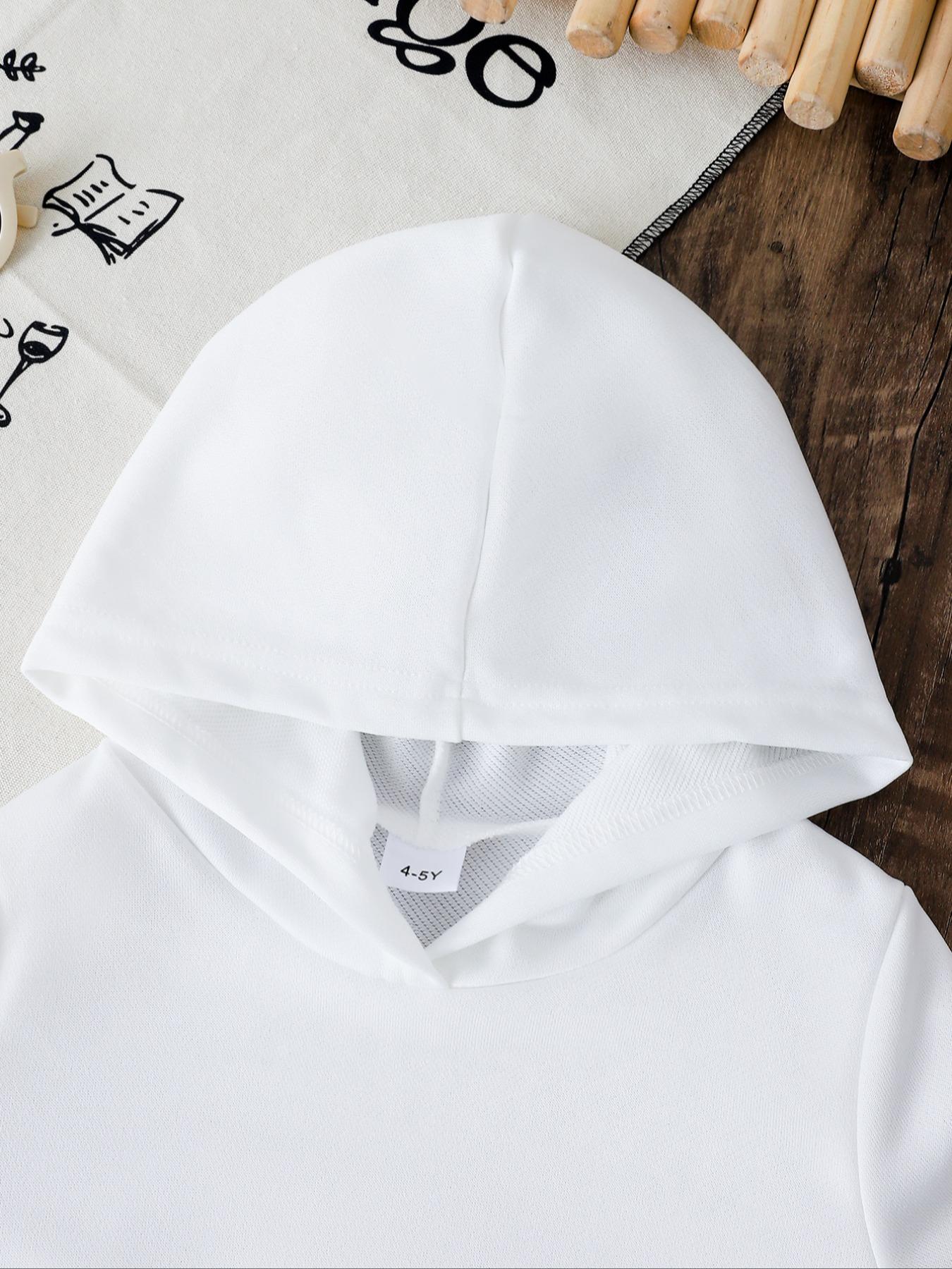 Boys' Casual Fashion Comfortable Letter Print Tee, Micro-Elastic Fabric, Perfect for Spring & Fall Seasons, Cute Graphic Tee, Graphic Print Hoodie