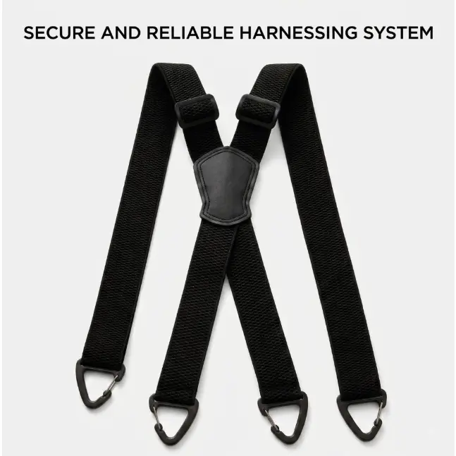 1.48" Invisible X-Back Hidden Suspenders - Tactical Elastic Ski Braces with 4 Quick Snap Loops for Work & Outdoor Pants