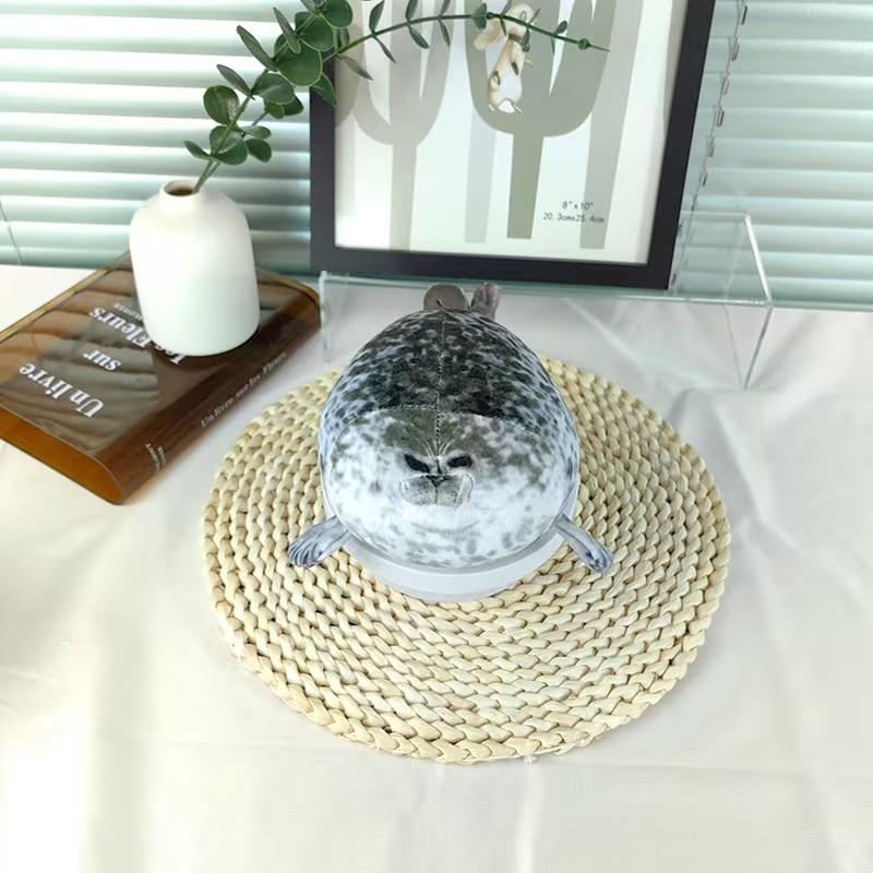 Cute Seal Plush Toy, Soft Plush Seal Ocean Theme Party Gift, Lazy Pose Stuffed Animal with Smooth Fins, Ideal for Baby Room Hugging/soothing Sensory Play