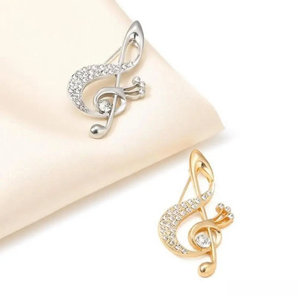 2-Piece Musical Note Brooch Set, Elegant Alloy Pin for Women, Versatile Anti-Exposure Buckle for Casual, Commute & Formal Wear, 6.5cm x 3.5cm, 2Pcs, 6.5Cm × 3.5Cm