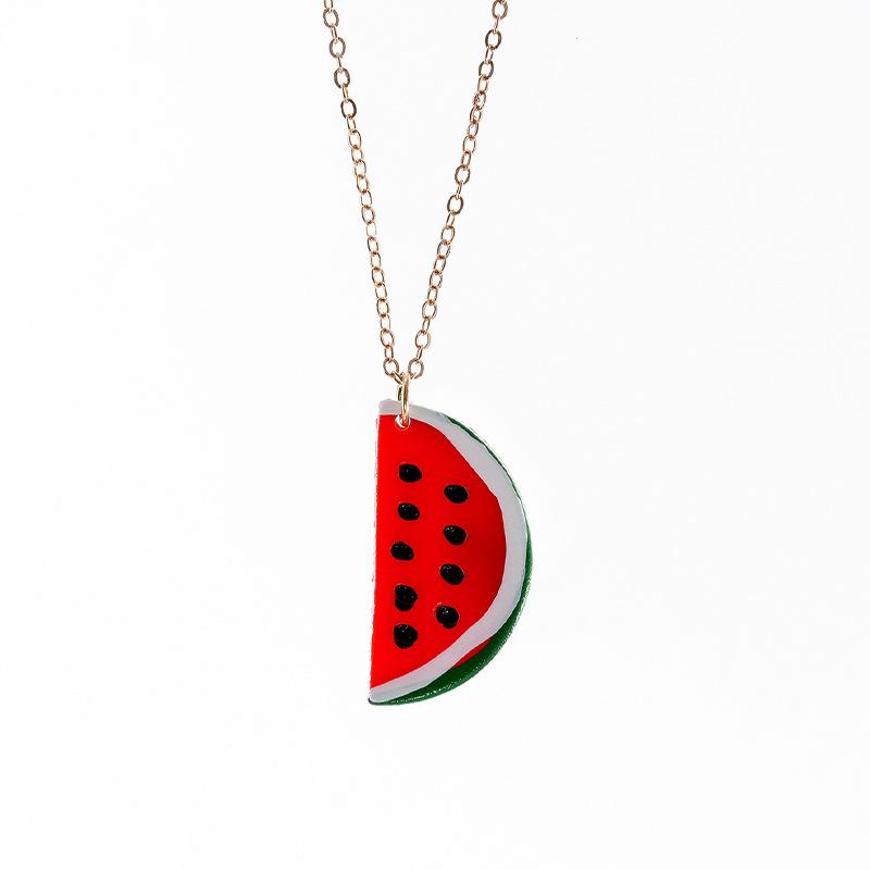 Summer Style Watermelon Pendant Necklace - Fashionably Simple, Versatile and Cute Necklace