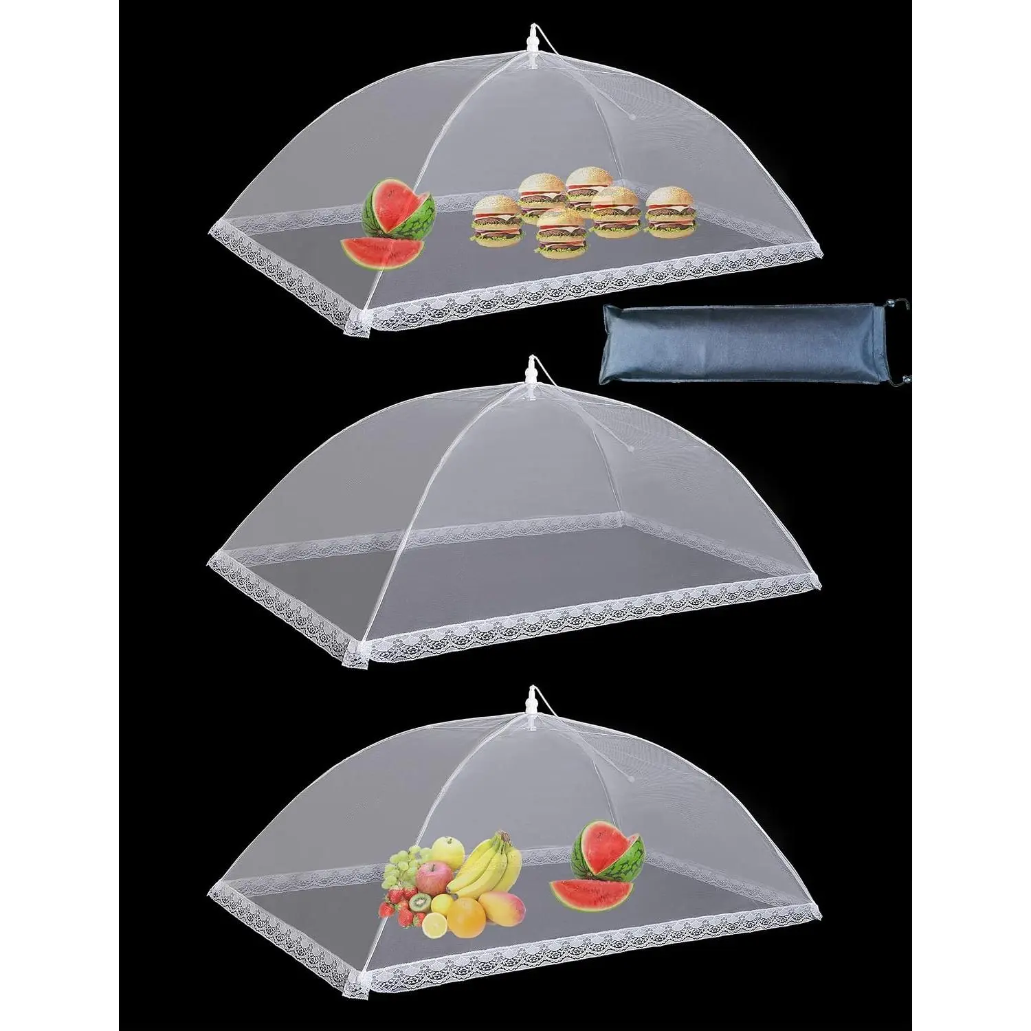 Mesh  Covers for Outside,3  40"X24"  Pop-Up Mesh  Tent  Cover for Outside BBQ Camping Party Picnic Accessories - Outside  Covers