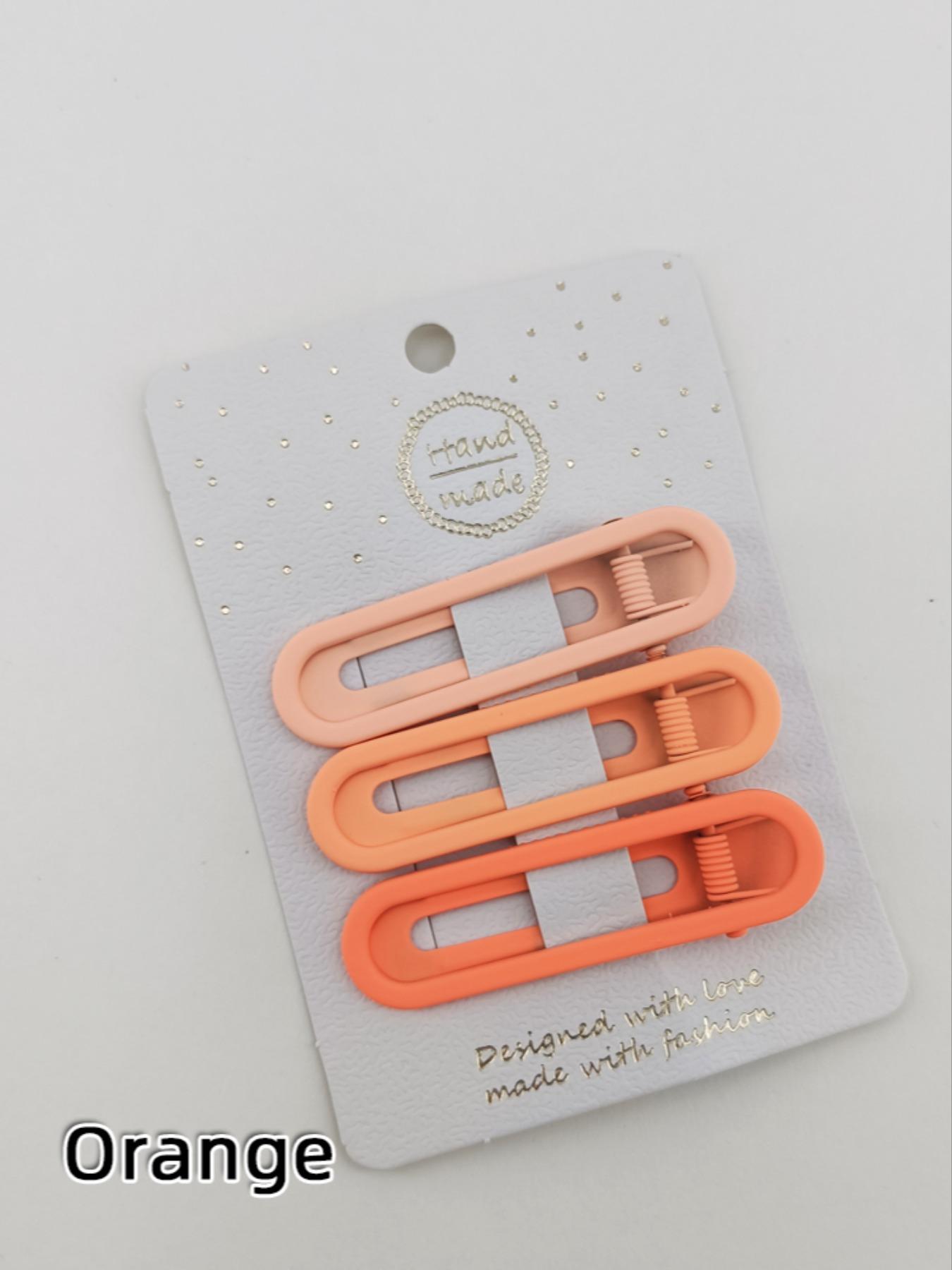 1 Pack of 3 Hollow Out Oval Duckbill Clips, Metal Material, Matte Finish, Lightweight, Suitable for Commuting, School, Dates, Fashionable and Practical