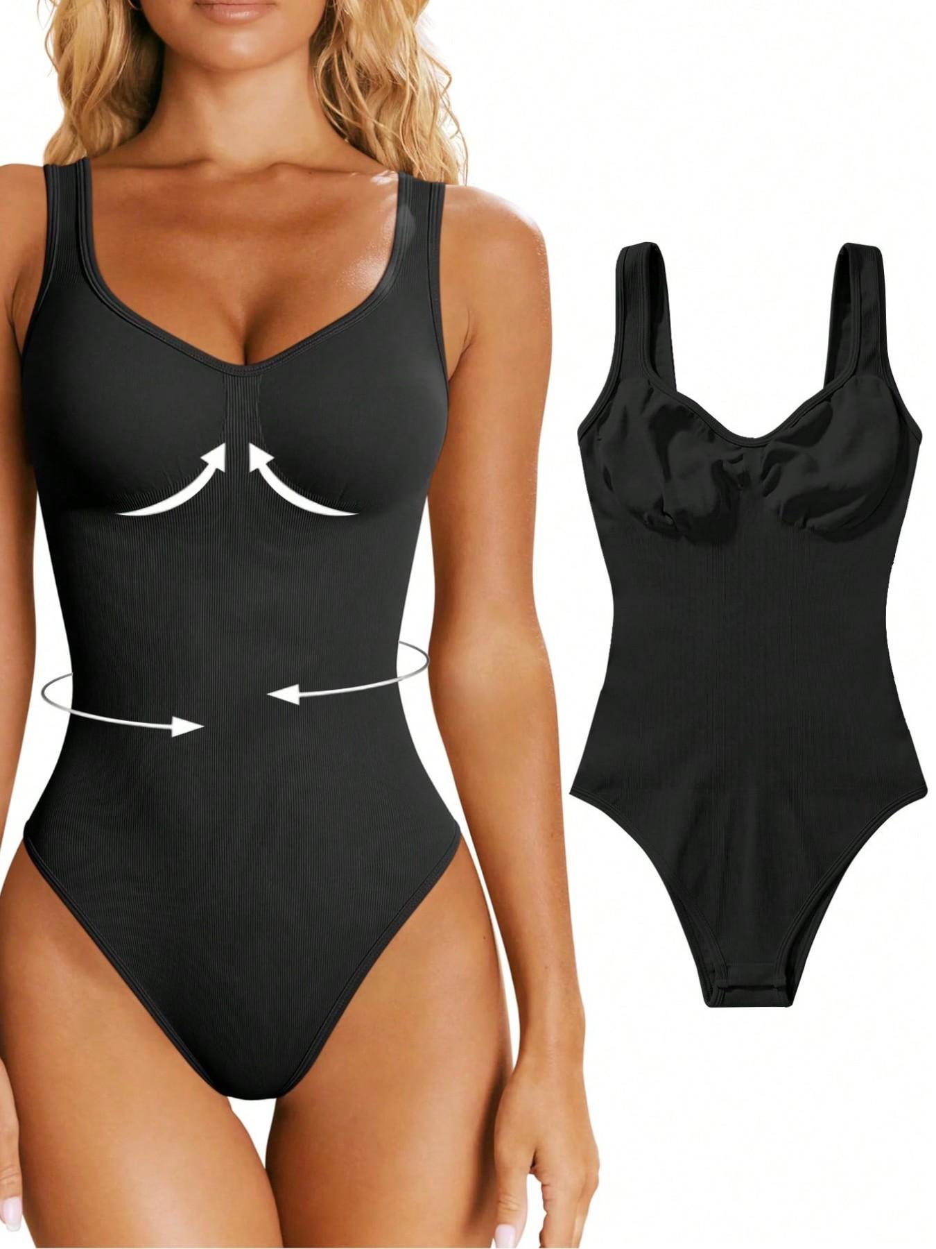 New Seamless Strapless Backless Bodysuit, Tight Waist Lifted Butt Shaping Bodysuit, Inner Wear Sport Yoga, Above Knee Sleeveless