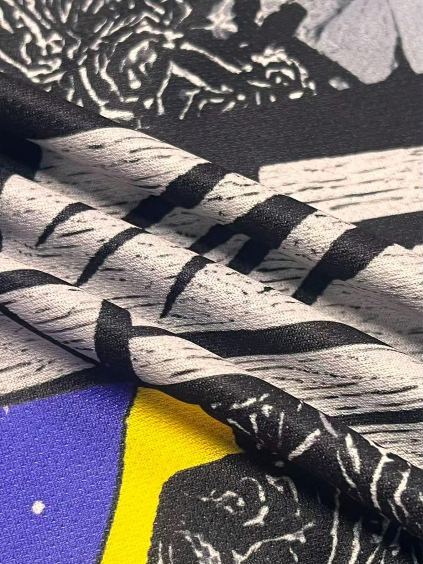 Men's Brazil Monochrome Christ the Redeemer Soccer Jersey, Intricate Pattern Print, Short Sleeve Football Shirt, Artistic Fan Apparel