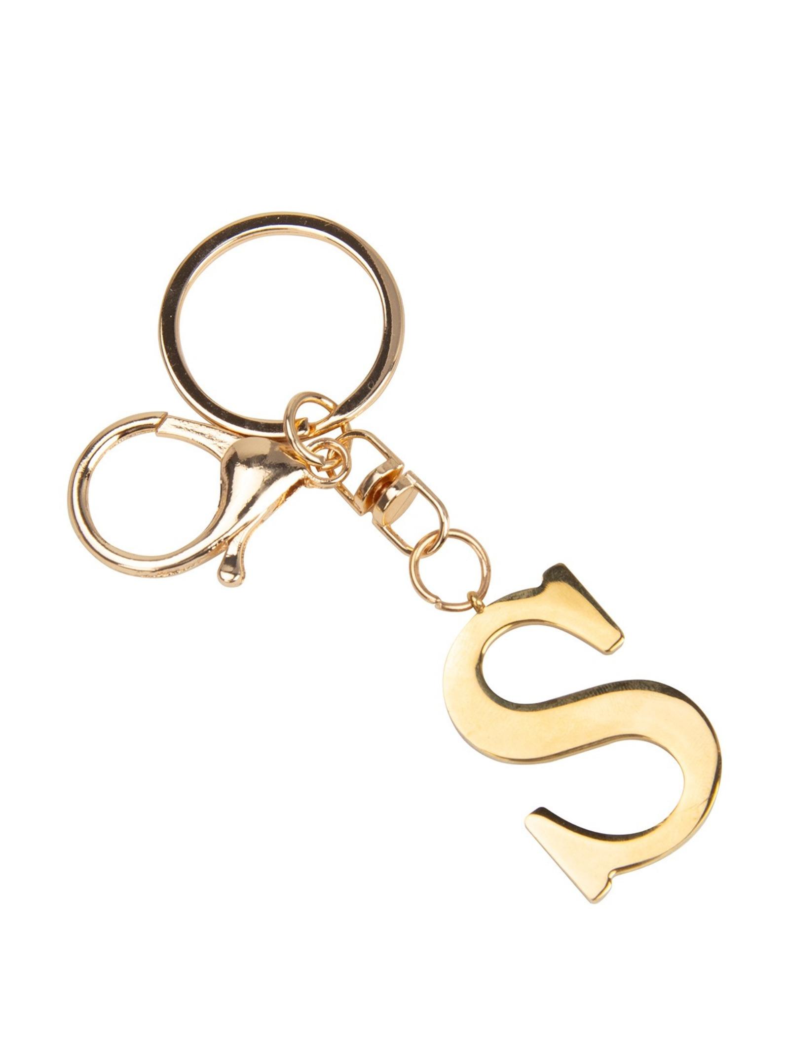 Stainless Steel Letter Keychain, Key Ring, Luggage Tag, Badge Gift, Women's Bag Charm, 1pcs, Elegant Accessory