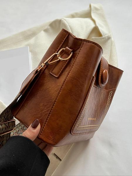 Classic style retro women's small bag, bucket bag, crossbody bag, shoulder bag, exquisite, simple, unique, atmospheric, versatile solid color small bag, fashionable bags, suitable for going out, shopping, commuting