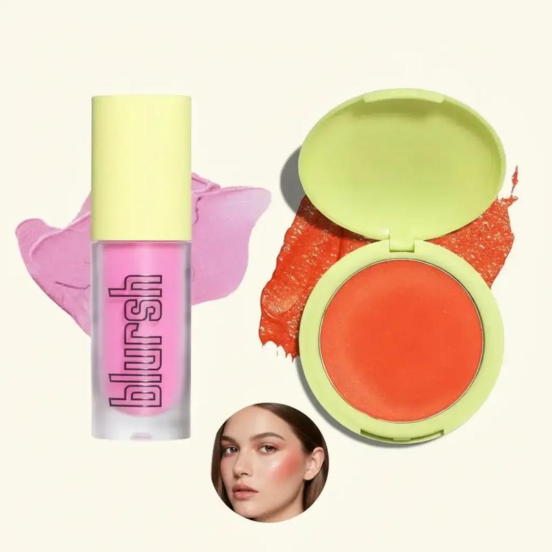 Blush & Highlighter Bundle, 6ml Liquid Blush, 9g Shimmering Highlighter, All Skin Types, Facial Makeup Product for Women & Girls