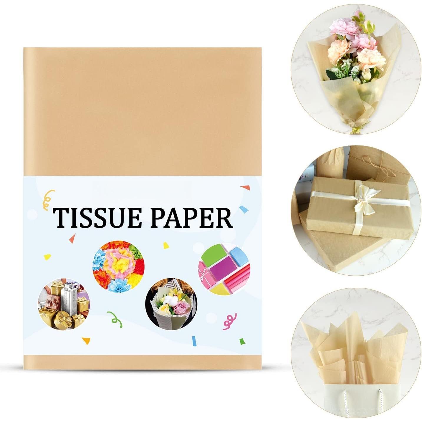 120 Sheets  Tissue Paper 14 x 20 Inches Brown Wrapping Tissue Paper Bulk  Wrap Paper Sheets for  Bags Packaging Floral Filler Crafts Birthday Christmas Halloween Decor