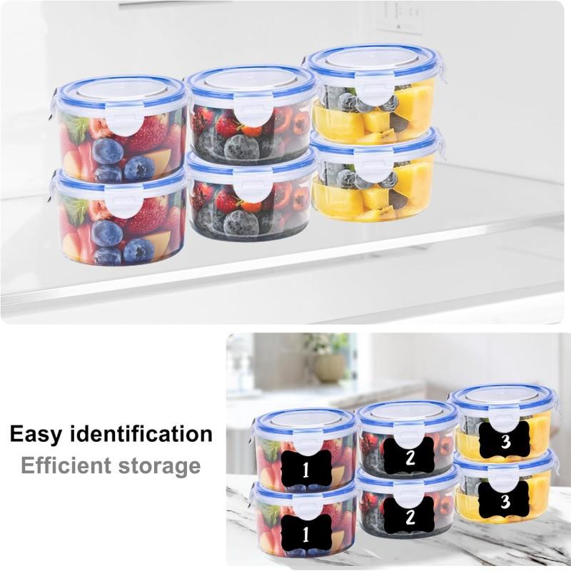 6-Pack Round Food Storage Boxes, Refrigerator-Specific Round Pastry Storage Boxes, Food Storage Containers, Simple, Clean, Hygienic, Stackable, Transparent, Leak-Proof Containers, Bento Boxes