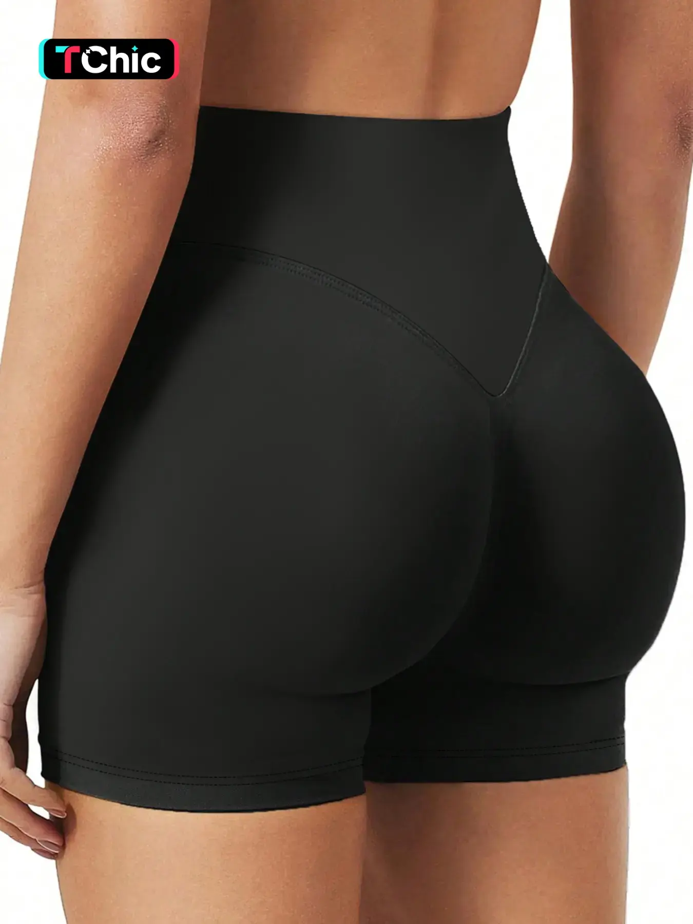 Women's High-Waisted Sporty Yoga Shorts, Athletic Yoga Shorts, Seamless Butt-Lifting Gym Workout Running Cycling Shorts, Plain Design, High Elasticity, Athleisure Shorts, Workout Exercise Shorts